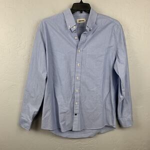 Taylor Stitch Shirt Mens 44 (XL) Blue Solid Button Front Long Sleeve Workwear